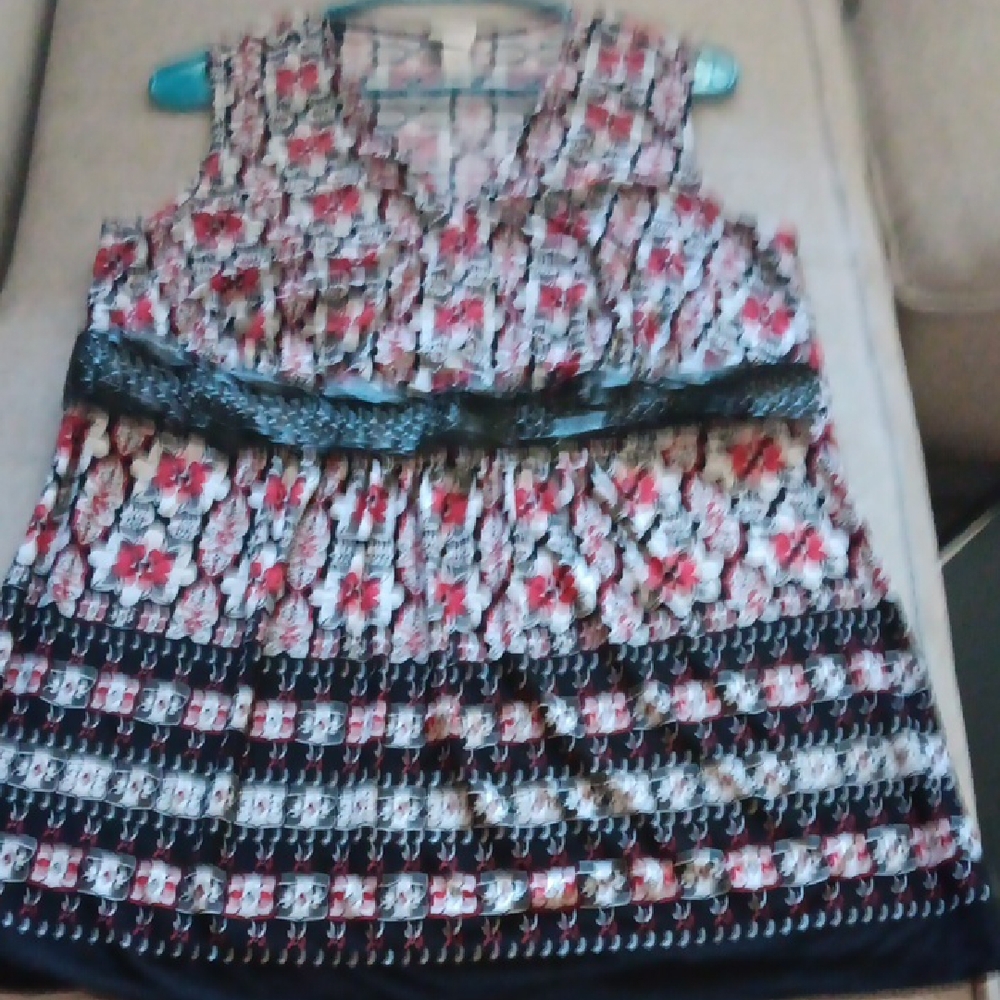 Venezia Geometric Floral Dress in Black and Red